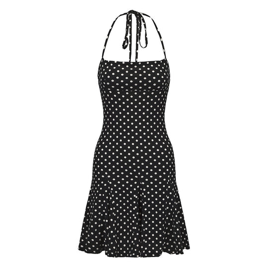 Damen Minikleid mit verspielt schwingendem Saum und zarten Punkten EB