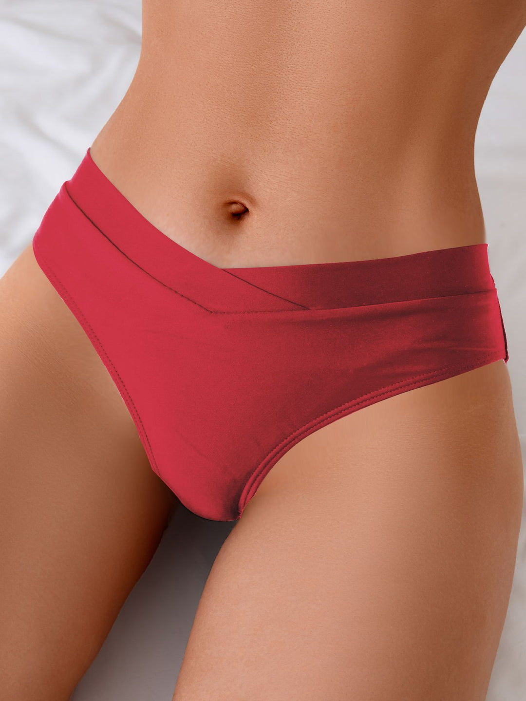 Damen Hoch taillierter Bikini-Slip mit modischem Wickelschnitt EB