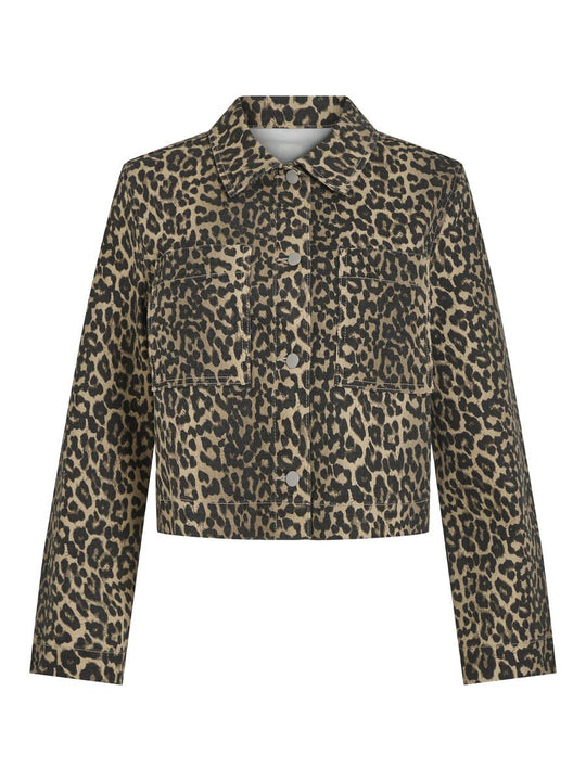 Damen Leoparden-Print Kurzjacke EB