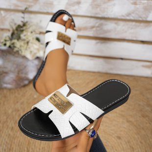 Damen modische Slipper mit eleganter Schmuck-Applikation EB