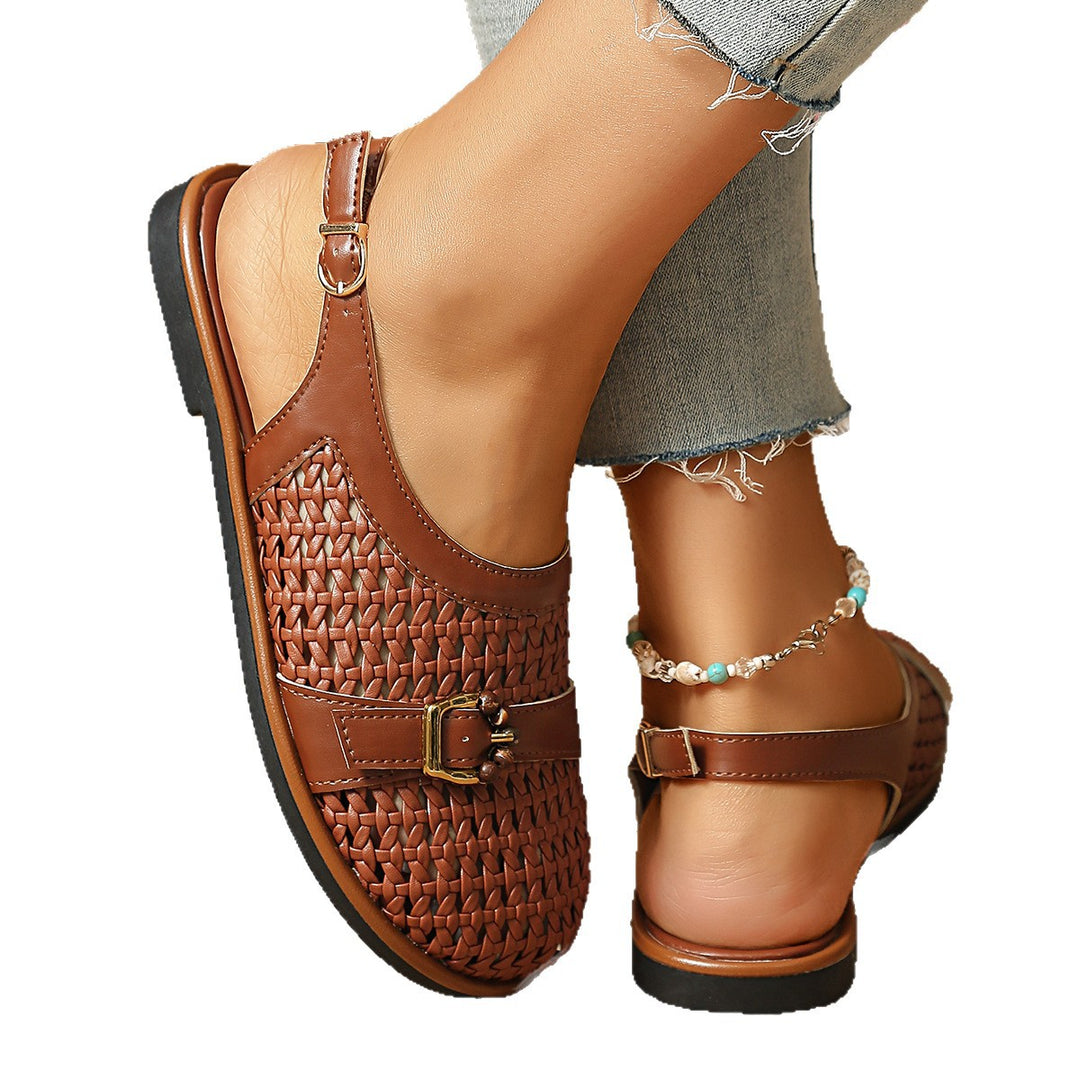 Damen Bequeme Sling-Sandalen mit dekorativem Riemendesign EB