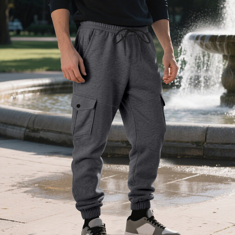 Herren Funktionale Cargo-Jogginghose mit Tunnelzug, Sicherheits-Flap-Taschen und elastischem Knöchelbündchen EB