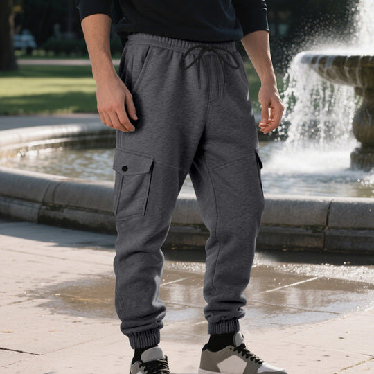 Herren Funktionale Cargo-Jogginghose mit Tunnelzug, Sicherheits-Flap-Taschen und elastischem Knöchelbündchen EB