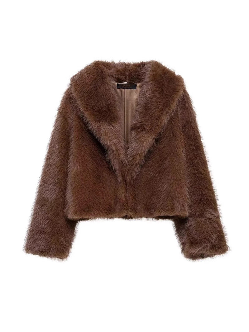 Damen Trendy Kunstfelljacke EB