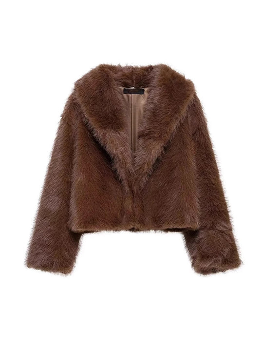 Damen Trendy Kunstfelljacke EB