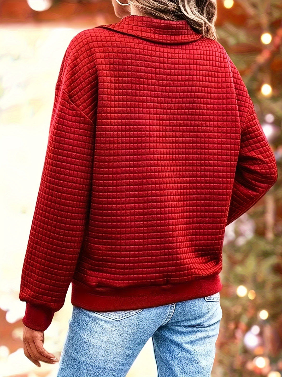 Damen lässiger Pullover mit strukturiertem Stoff EB