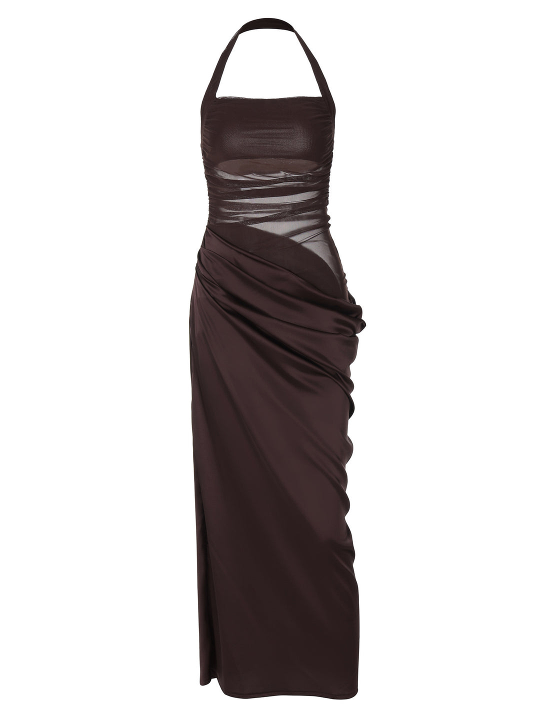 Damen Elegantes Maxikleid mit raffinierten Drapierungsdetails EB
