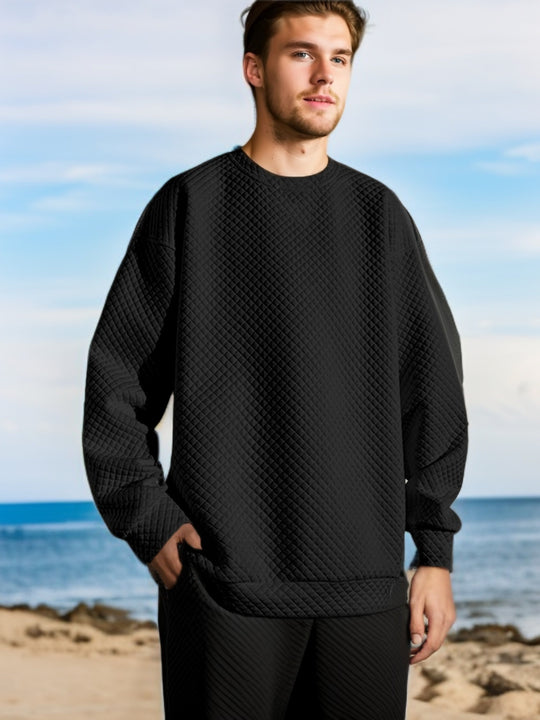 Herren Oversized Sweatshirt mit strukturiertem Design und praktischen Seitentaschen EB