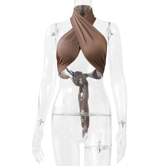 Damen Figurumspielendes Wickeloberteil mit raffiniertem Halterdesign EB