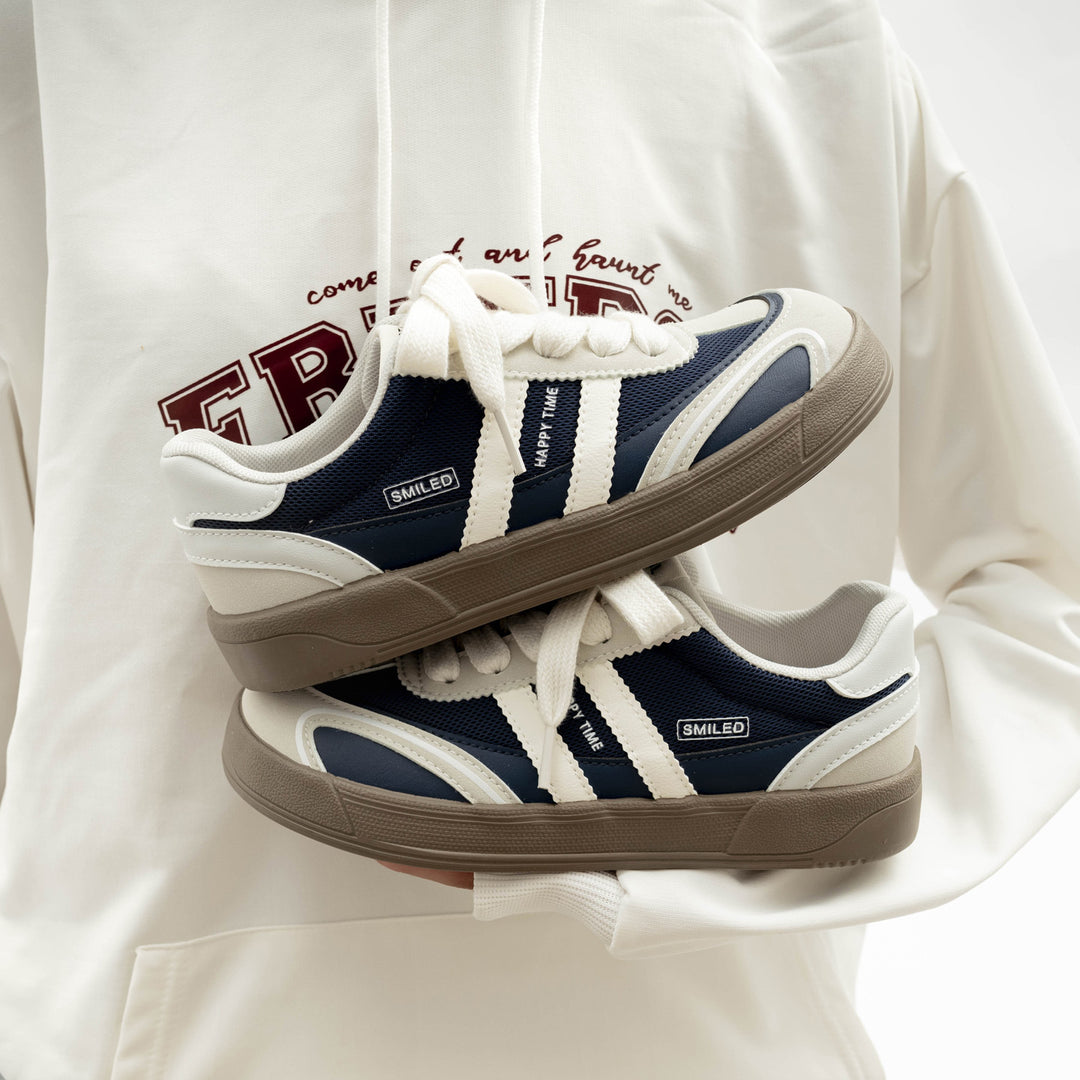 Damen Sportliche Sneakers mit atmungsaktivem Obermaterial und rutschfester Gummisohle EB