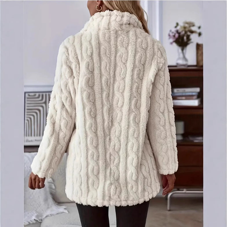 Damen Kuschelige und stilvolle Teddyjacke EB