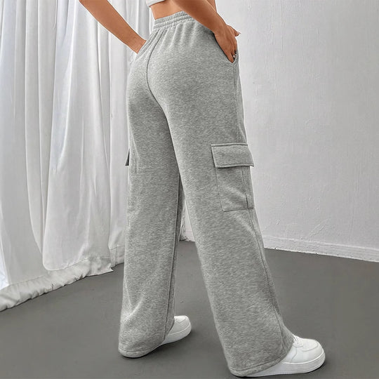Damen Cargo-Hose mit elastischem Bund und Seitentaschen EB