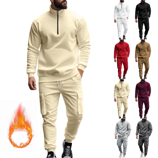 Herren Sportliches Kapuzenanzug-Set mit Reißverschluss und praktischen Taschen EB