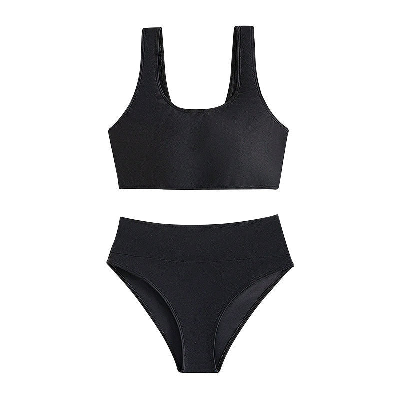 Damen Sport-Bikini mit hochtailliertem Slip und breiten Trägern EB