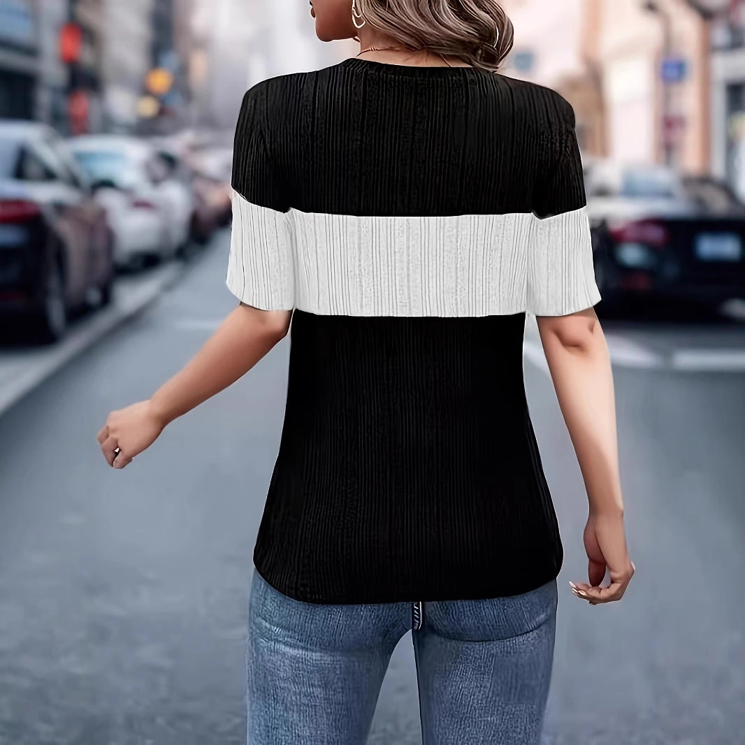 Damen Kurzarm-Top mit Struktur EB