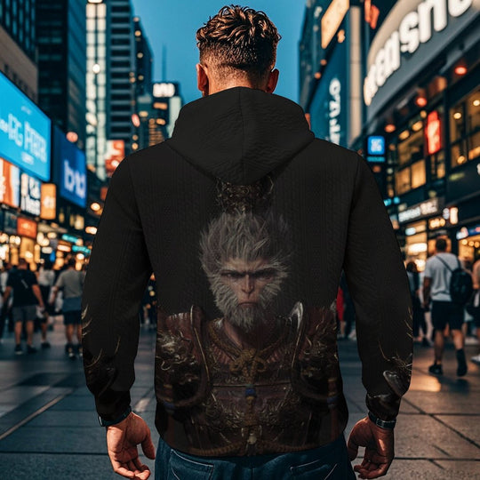 Herren Kapuzenpullover mit auffälligem Tiermotiv und praktischem Design EB