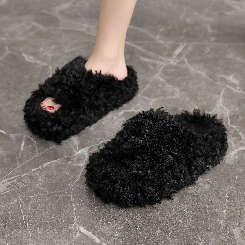 Damen Flauschige Hausschuhe aus hochwertigem Material EB