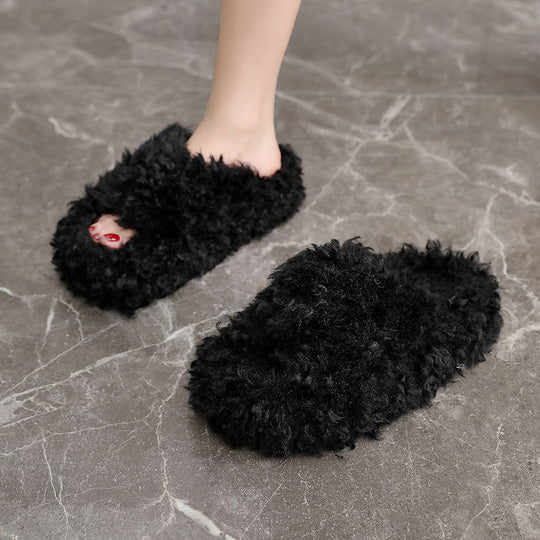 Damen Flauschige Hausschuhe aus hochwertigem Material EB