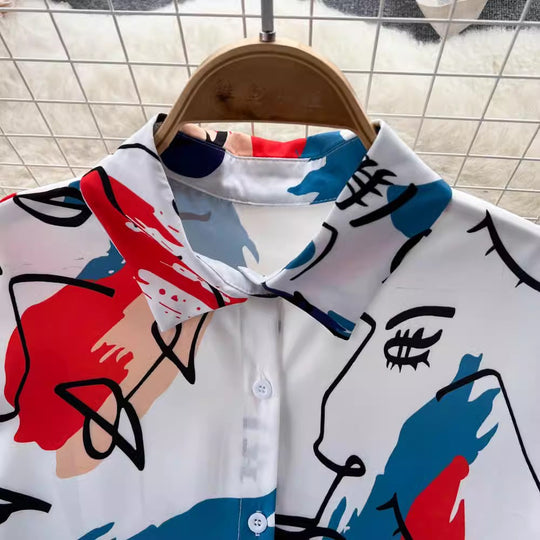 Damen Moderne Kunst Bluse EB