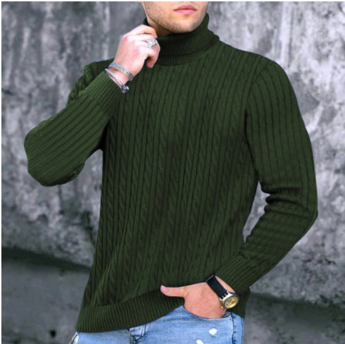 Herren Rollkragenpullover mit strukturiertem Kabelstrickdesign EB