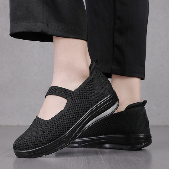 Damen Slip-On Sneakers mit atmungsaktiver Netzstruktur und dämpfender Sohle EB