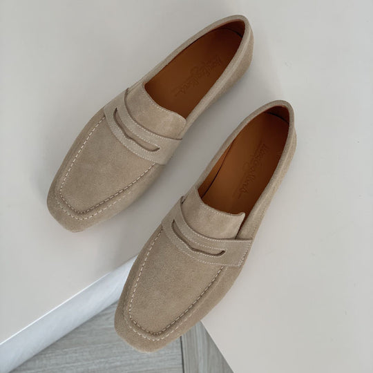 Damen Mokassins aus hochwertigem Wildleder mit eleganter Naht EB