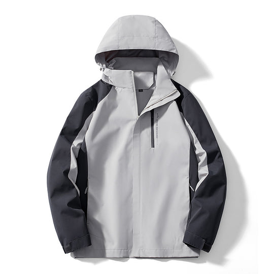 Damen Leichte zweifarbige Softshelljacke mit Kapuze, atmungsaktivem Meshfutter und Brustreißverschluss EB