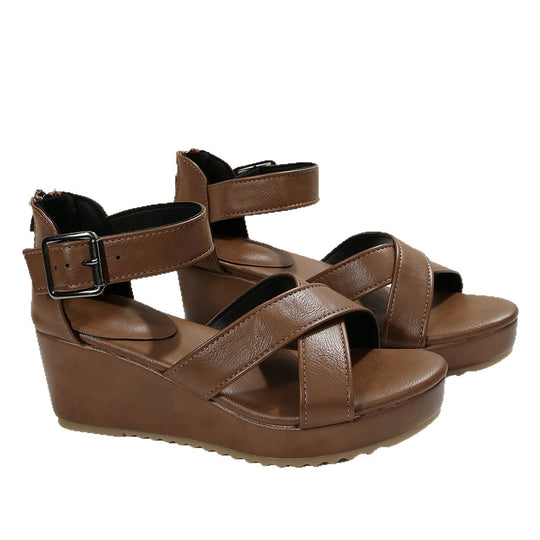 Damen Wedge-Sandalen mit verstellbaren Riemen und rutschfester Sohle EB