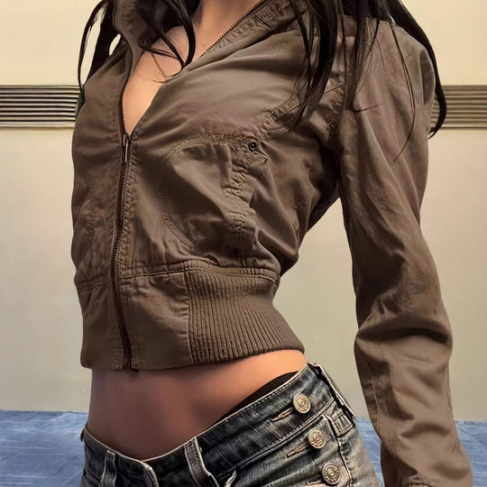 Damen leichte Übergangsjacke mit strukturiertem Design EB