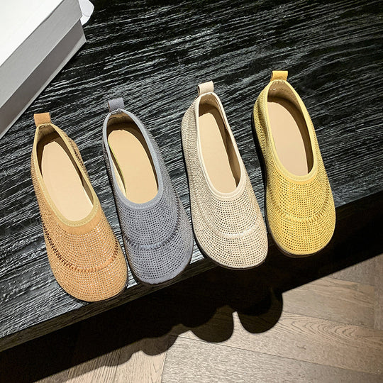 Damen Slip-On Badeschuhe mit atmungsaktivem Obermaterial und rutschfester Sohle EB