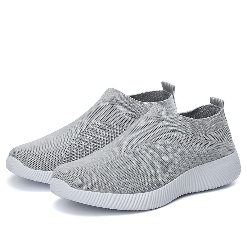 Damen atmungsaktive Slip-On Sneakers mit elastischem Obermaterial EB