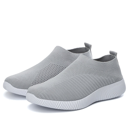 Damen atmungsaktive Slip-On Sneakers mit elastischem Obermaterial EB