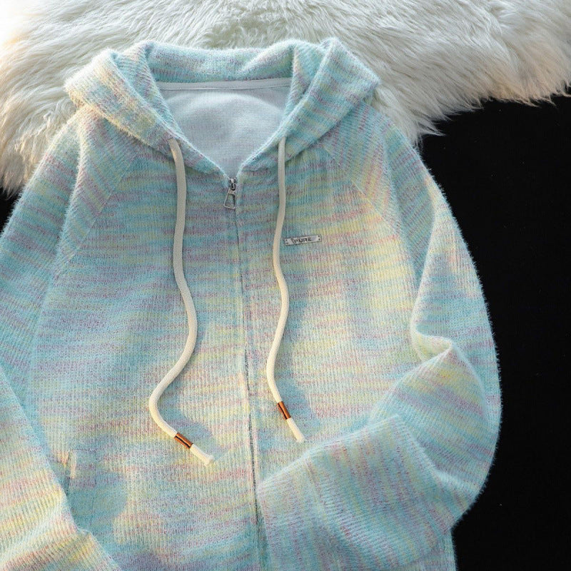 Damen Zip-Hoodie mit leicht strukturiertem Schlaufenmuster und praktischen Taschen EB