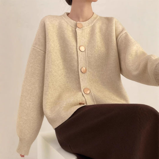 Damen Strickjacke mit komfortablem Schnitt und eleganten Knopfdetails EB