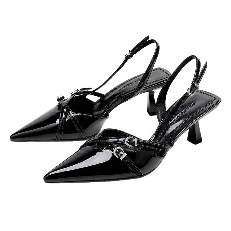 Damen Slingback High Heels mit glänzenden Akzenten EB