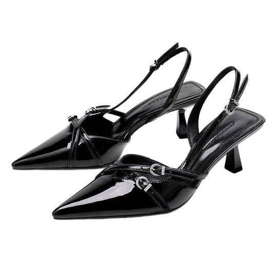 Damen Slingback High Heels mit glänzenden Akzenten EB