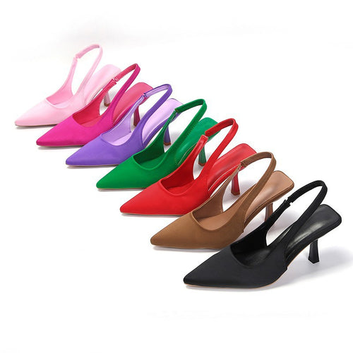 Damen Slingback-Pumps mit spitzem Zehenbereich und elegantem Absatz EB