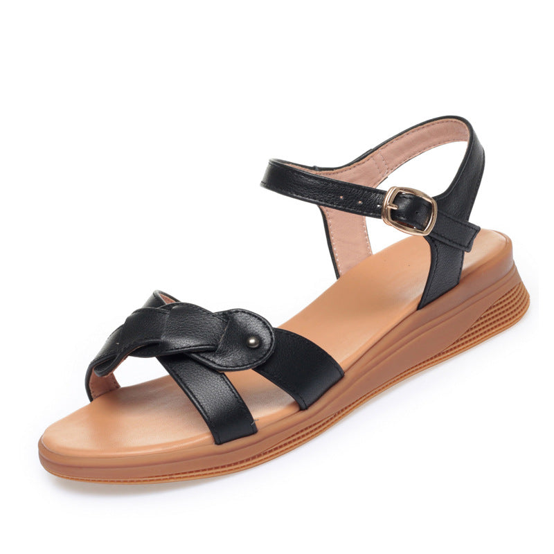 Damen Wedge-Sandaletten mit modischem Riemendesign und komfortablem Fußbett EB