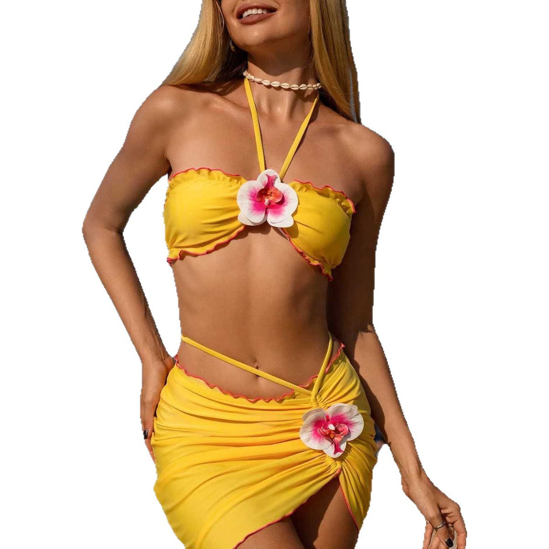 Damen Bandeau-Bikini mit trendigem Wickelrock EB