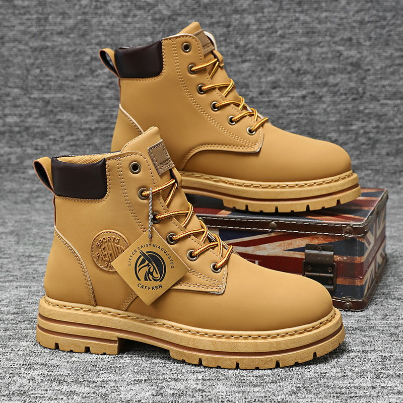 Herren Schnürstiefel aus hochwertigem Leder mit dicker Sohle EB