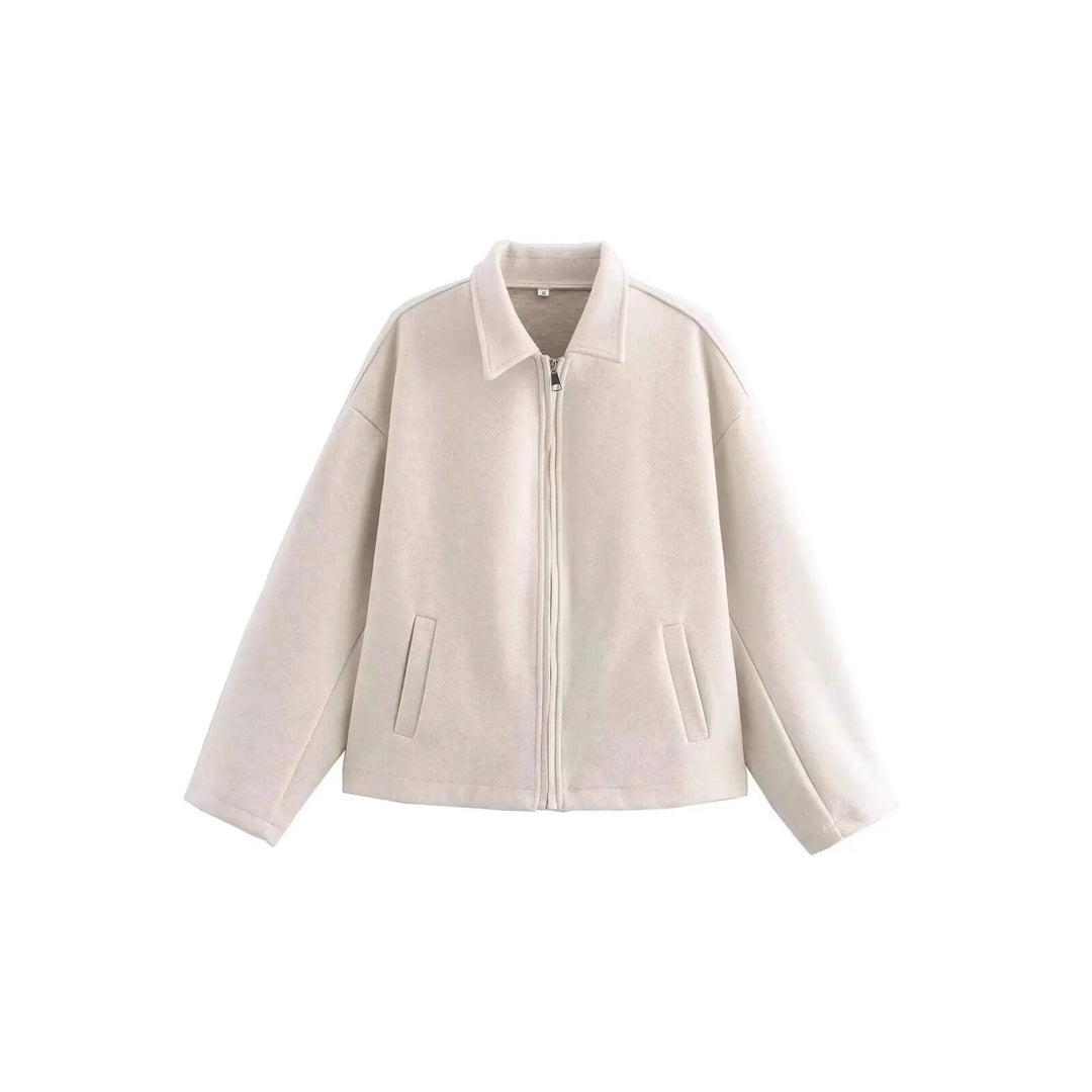 Damen lässige Fleecejacke mit hohem Kragen und praktischen Taschen EB