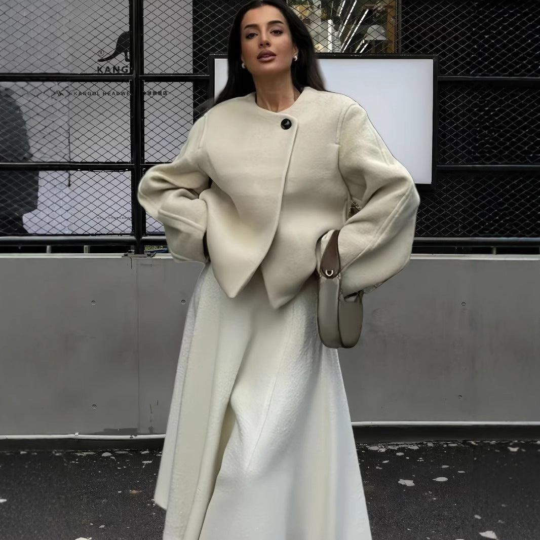 Damen Modische Oversized-Jacke mit strukturiertem Design EB