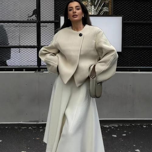 Damen Modische Oversized-Jacke mit strukturiertem Design EB