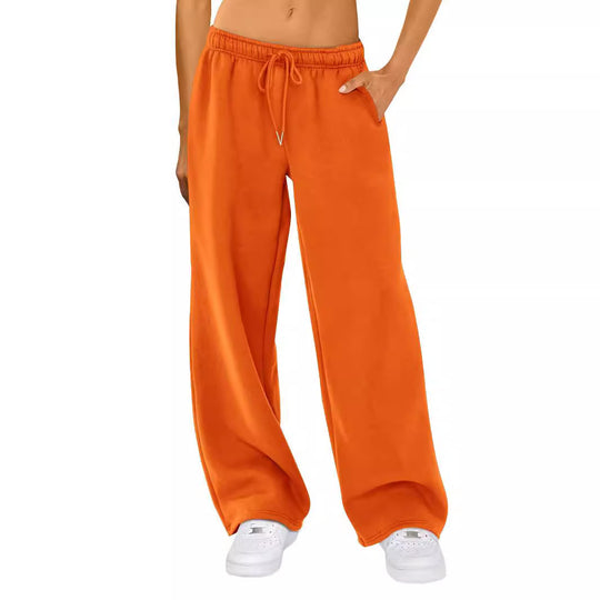 Damen nan weite Loungehose mit hohem Komfortbund, elastischem Tunnelzug und seitlichen Eingrifftaschen EB