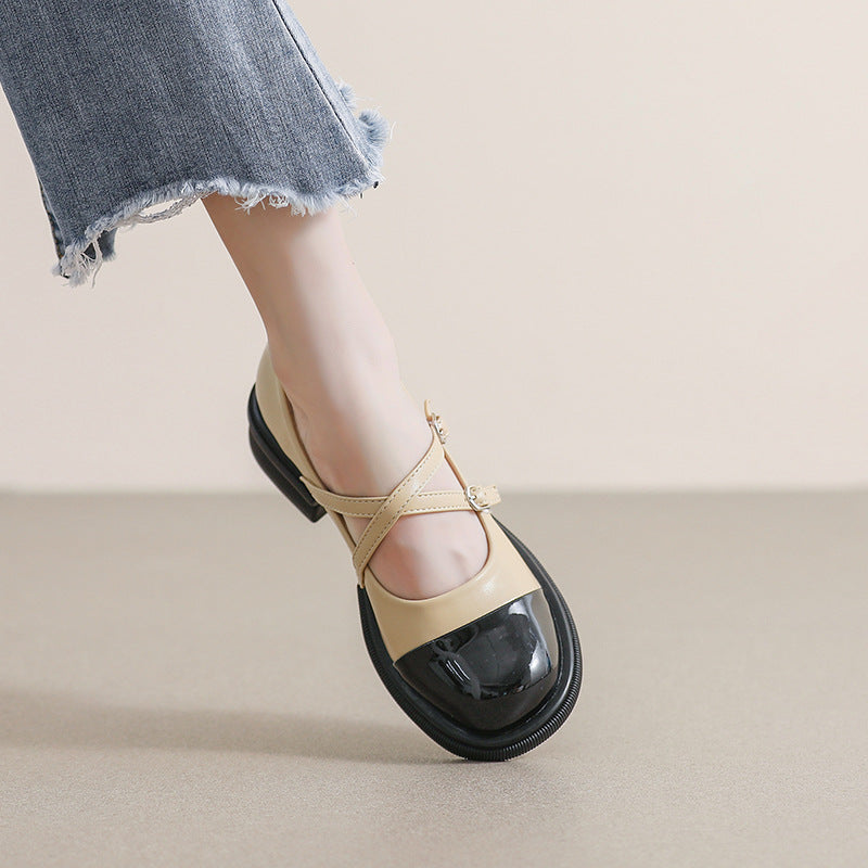 Damen elegante Mary-Jane Schuhe mit modischem Riemen und praktischem Schnallenverschluss EB