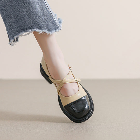 Damen elegante Mary-Jane Schuhe mit modischem Riemen und praktischem Schnallenverschluss EB