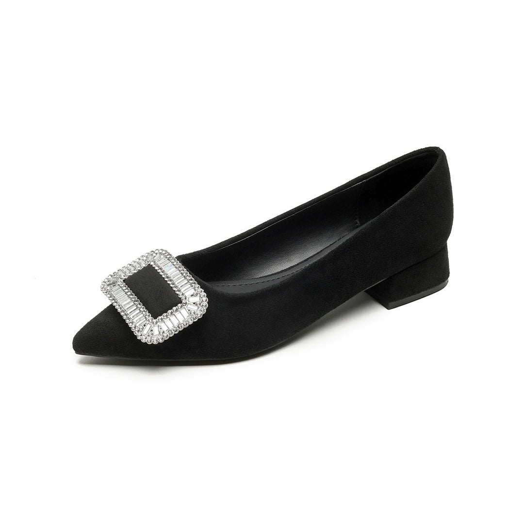 Damen spitze Pumps mit funkelndem Schnallenakzent EB