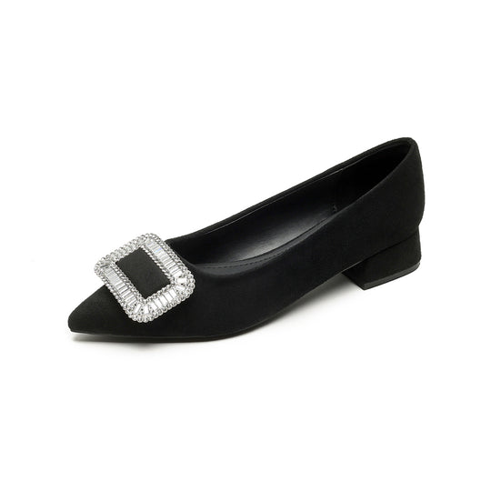 Damen spitze Pumps mit funkelndem Schnallenakzent EB