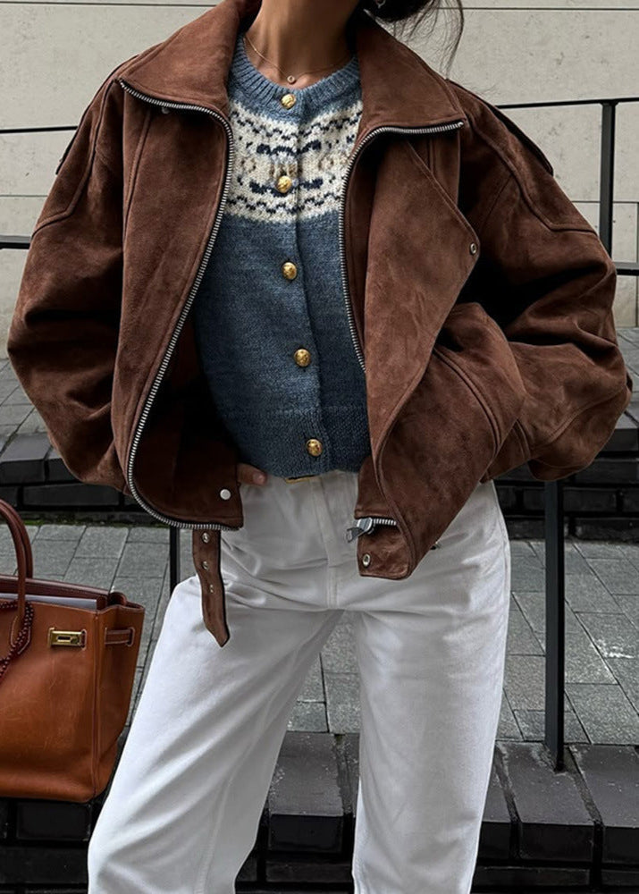 EB | Wildleder Moto Bomberjacke