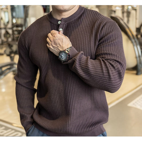 Herren Langarm Pullover mit strukturiertem Rippenstrick EB